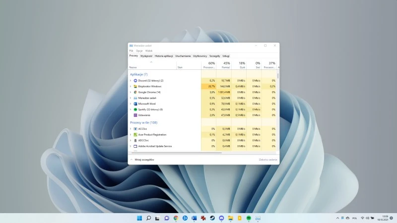 Menedżer zadań Windows 11 otrzyma nowe funkcje