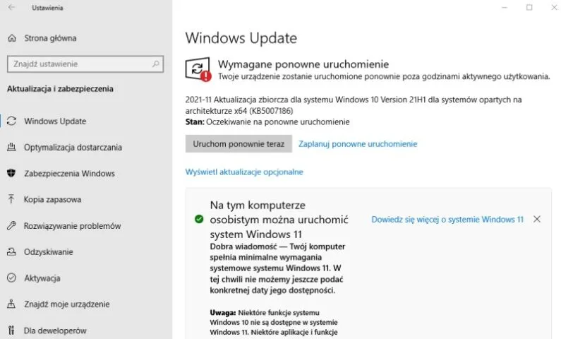 Windows 10 KB5005611 to aktualizacja, którą powinieneś pobrać