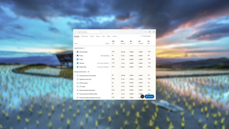 A gdyby Menadżer Zadań wyglądał właśnie tak? Oto koncept z fluent design