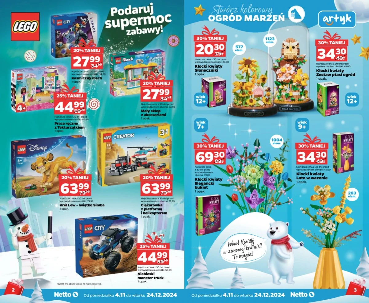 Wyprzedaż w Netto na święta lego zabawki