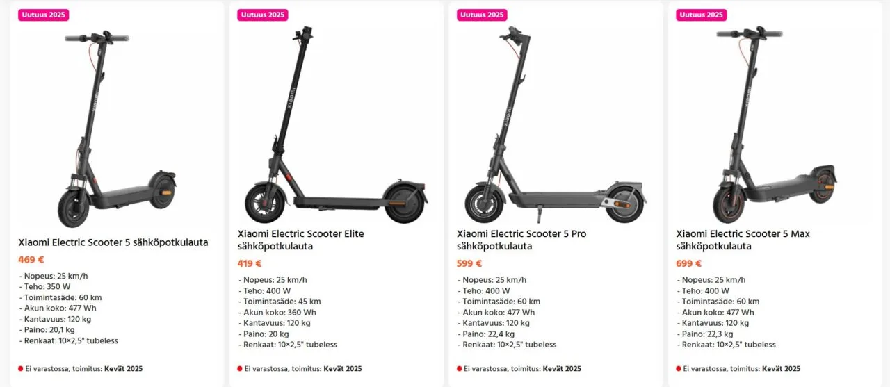 nowe hulajnogi Xiaomi Electric Scooter 5, Electric Scooter Pro i Electric Scooter 5 Max
