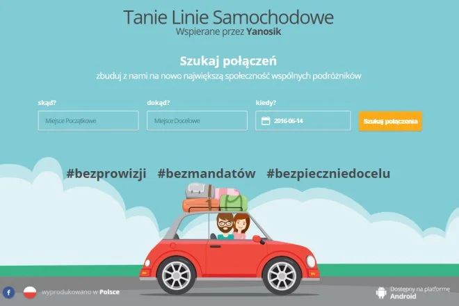 Yanosik uruchamia nową usługę. Chce konkurować z BlaBlaCar