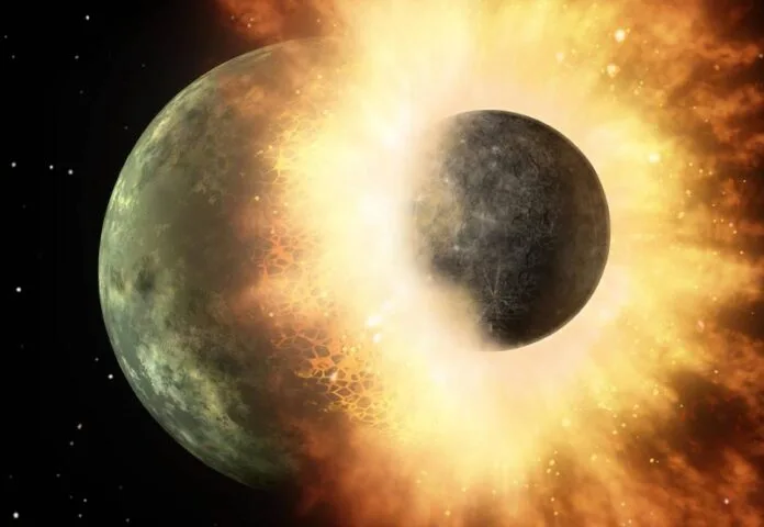 Zobacz jak mogło wyglądać zderzenie Ziemi z inną planetą (wideo)