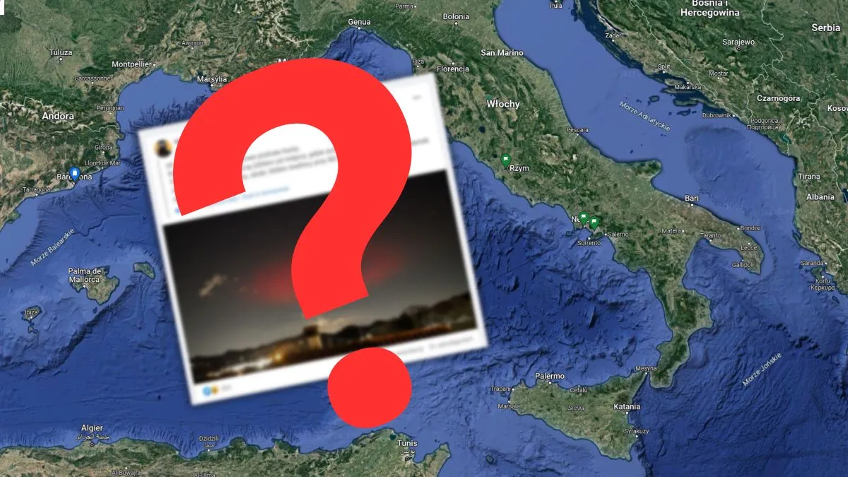 Nad Włochami pojawił się czerwony świetlny okrąg. Co to takiego?