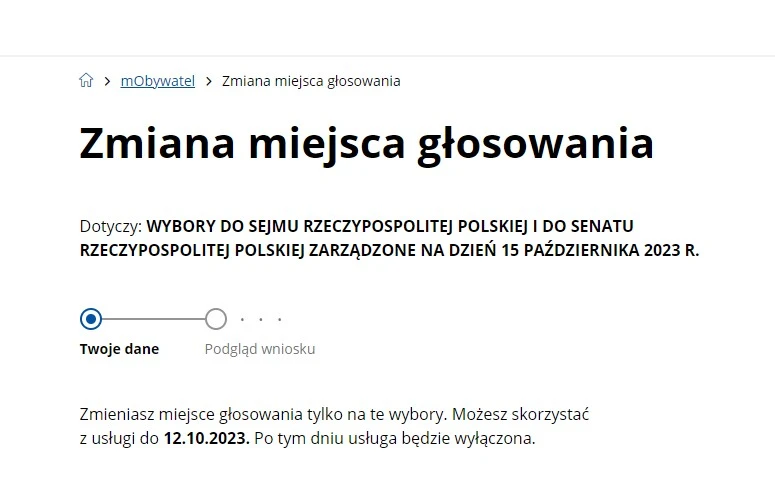 zmiana miejsca głosowania